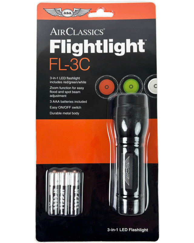 ASA® AirClassics™ FL-3C Pilot’s 3-in-1 LED Flashlight | [ASAFL3C]